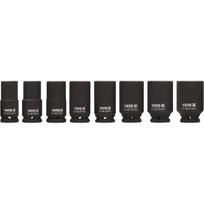 Yato smūginio galvučių rinkinys YT-1155, 8 vnt., 3/4" 19.0 mm, 22-41 mm, CrMo SCM-440, fosfatuotas, šešiakampis, ilgas, AS-DRIVE