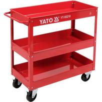 Yato įrankių vežimėlis YT-55210, 795x790x370 mm, 130 kg, 3 padėklai, 85 mm, plieno lakštas, 4 ratai, 2 su stabdžiais, 100 mm