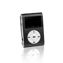 Setty MP3 Super Compact Music Player with LCD Display | FM Radio and MicroSD Card Slot + Headphones, Black