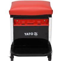 Yato Serviso kėdė YT-08790, 150kg, 530x470x360mm, 2 stalčiai, plienas, vinilas, 4 ratai, 2 su stabdžiais, rutuliniai guoliai