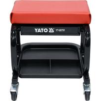 Yato Serviso kėdė YT-08791, 150kg, 440x360x390mm, plienas, vinilo sėdynė, 4 ratai, įrankių dėklas
