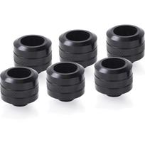 Alphacool jungtis Eiszapfen PRO 17477, 16mm, G1/4, 6 vnt, žalvaris, tamsiai juoda, PETG akrilo žalvario stiklo vamzdžiams