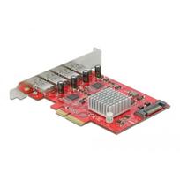 Delock USB valdiklis 90481, PCIe x4, 4x USB-A 3.2 Gen 2, 10Gbit/s, 5 V, 2 A, SATA, ASMedia
