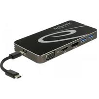 DeLOCK USB Type-C 3.2 docking station (black, 4K HDMI + DP, VGA, USB hub and PD 3.0)