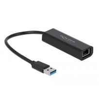 Delock adapteris 66299, USB-A į RJ45, 0,15 m, 5000Mbit/s, Realtek RTL8156, 2.5GBASE-T, juodas