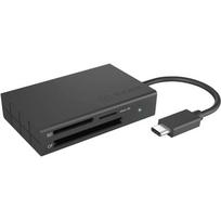 Icybox atminties kortelių skaitytuvas IB-CR401-C3 60379, USB C, USB 3.2 Gen 1, CF, SD 4.0, microSD 4.0, UHS-II, 300MB/s, juodas