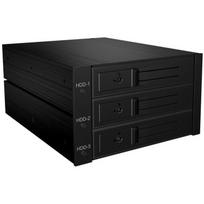 Icybox Adapteris IB-563SSK 56003, 3x 3.5" SAS/SATA, 2x 5.25", 1x 60mm ventiliatorius, užraktas, temperatūros signalas