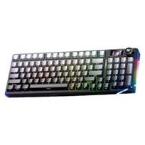 AULA F98Pro V3 mechaninė klaviatūra TFT ekranas RGB foninio apšvietimo rankenėlė karštai keičiama pritaikoma belaidė trijų režimų žaidimų klaviatūra pilka