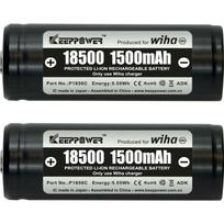 Wiha akumuliatorių rinkinys 41914, 2x 18500 Li-Ion 3.7V, 1500 mAh, 5.55 Wh, apsauga nuo perkrovimo, gilaus iškrovimo