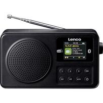 Lenco Nešiojamas radijas PDR-033BK, DAB+, FM, Bluetooth 5.3, 2W RMS, 1,77 colio TFT-LCD, 10h, 3,5 mm ausinių lizdas, AUX