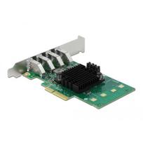 Delock PCIe plokštė 89048, PCIe x4, 4x USB A 3.2 Gen 1, 5Gbit/s, 0-60 °C, išorinė, žemo profilio