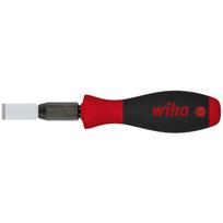 Wiha universalus grandymo peilis 26920, 166,5 mm, tiesus, SoftFinish rankena, ergonomiškas, 10 atsarginių peiliukų