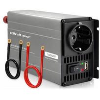 Qoltec įtampos keitiklis MSWave 52681, 12V į 230V, 500W, 1000W, 50Hz, 80%, modifikuota sinusinė banga, USB, Schuko