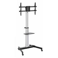Art mobilus TV stovas STO S-11-AL, 94-218 cm, 50 kg, VESA 600x400 mm, aliuminis, sidabrinis, juodas, laisvai stovintis, ratukai