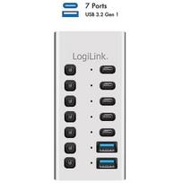Logilink USB šakotuvas UA0447, 7 prievadai, 2x USB-A 3.2 Gen 1, 5x USB-C 3.2 Gen 1, 5Gbit/s, 20 W, on/off jungiklis