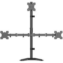 Logilink trivietis monitorių laikiklis BP0219, 3 monitoriai, 17-32 coliai, 10 kg vienai rankai, 30 kg, VESA 75x75, 100x100, juodas
