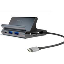 4Smarts planšetinio kompiuterio ir išmaniojo telefono laikiklis 4SM000038, 7in1, USB-C, 2x USB-A 3.0, HDMI 4K 30Hz, 3.5mm, SD