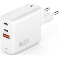 4Smarts Įkroviklis Flex KAT07314, 65 W, 2x USB Type C, 1x USB, baltas, GaN, kompaktiškas