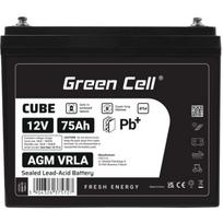 Green Cell Akumuliatorius AGM12V75AH-J, 12V, 75Ah, IP54, AGM VRLA, M6 varžtinis terminalas, plūduriuojantis įkrovimas 13.5-13.8V