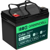 Green Cell Akumuliatorius AGM12V33AH-J, 12 V, 33 Ah, IP54, AGM VRLA, M6 varžtas, 880 A, juodas