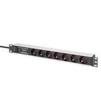 Digitus ilgiklis DN-95441, 1U, 7x CEE 7/3, 2m, 16A, 10kA, 45°, aliuminio korpusas, apsauga nuo viršįtampių, EMI/RFI filtras