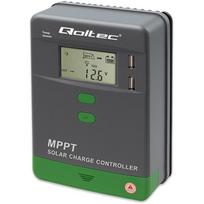 Qoltec Saules įkrovimo valdiklis MPPT 53660, 10A, 12V/24V, LCD, 2xUSB, Bluetooth, APP, GEL, LiFePO4, temperatūros jutiklis