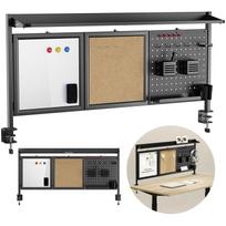Ergo Office stalo organizatorius ER-300B, 1295x242x726 mm, juodas, plienas, E0 drožlių plokštė, lentyna, kabliukai