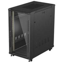 Lanberg serveris FF01-6022-12B, 22U, 600x1000mm, juodas, stovimas, stiklo durys, IP20, 800kg, 6 ventiliatoriai