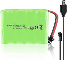 1 vnt. 6V Ni-Mh 2400 mAh įkraunama baterija nuotolinio valdymo automobiliui + USB įkrovimo kabelis