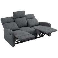 Sofa reglaineris, trivietė, su atskirai reguliuojamais atlošais, pilka, Pilka