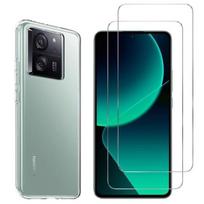 Skaidrus dėklas Xiaomi 13T - 13T PRO ir 2 grūdinto stiklo ekrano apsaugos plėvelės Phonillico®