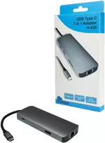 USB šakotuvas Inter-Tech H-428 USB 3.2 Gen 1 (3.1 Gen 1) Type-C 5000Mbit/s Juodas