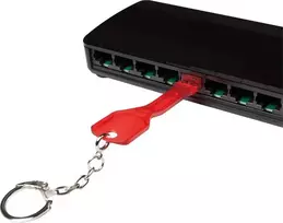 Logilink RJ45 prievado užtvarų rinkinys 10 vnt. raudonas + raktas