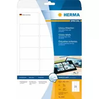 HERMA Etiketės A4 baltos 63,5x38,1 mm blizgus popierius 525 vnt.