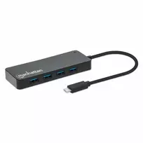 Manhattan 7 prievadų USB šakotuvas C kištukas A lizdas 5Gbit/s Juodas