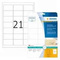 HERMA Lipdukai permatomi matiniai A4 63,5x38,1 mm plėvelė 525 vnt.