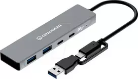 GRAUGEAR 4 prievadų USB šakotuvas 2x USB-C ir 2x USB-A 10Gbps