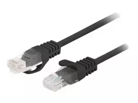 Komutacinis kabelis Lanberg Cat.6 UTP 2m juodas 10 vnt. (PCU6-20CC-0200-BK)