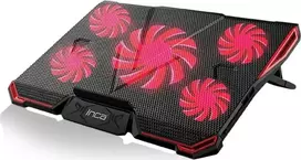 INCA Nešiojamojo kompiuterio aušintuvas 4x 80x15mm ventilatori/LED/2200RPM/2xUSB juodas