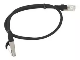 Komutacinis kabelis Lanberg RJ45 cat. 5e UTP 0.5m juodas (PCU5-10CC-0050-BK)