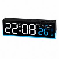 Elektroninis laikrodis su naktine šviesa, skaitmeninis, su data ir temperatūra, k.bat.