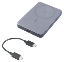 Išorinė baterija DELTACO 5000 mAh su stovu, belaidis įkrovimas, suderinamas su Qi2, magnetas, PB-Q1008 / 1903834