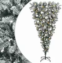 Apverstas dirbtinis Kalėdų eglutė su šakomis 150 cm 150 LED