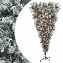 Apverstas dirbtinis Kalėdų eglutė su šakomis 150 cm 150 LED