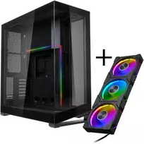 Phanteks NV7 E-ATX case, Tempered Glass, ARGB + D30 PWM Regular Airflow D-RGB Fans, 3-pack - 120mm, juodas