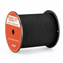 VEVOR Parakordo virvė 4,7 mm x 305 m, juoda