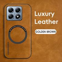 Magnetinis Retro Odinis Minkštas Dėklas Xiaomi 14T Pro Xiaomi14TPro 5G Belaidis Įkrovimas Telefono Dėklas Viršelis For Xiaomi 14T Pro ruda
