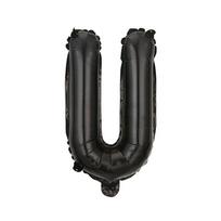 16-Inch Aluminum Film Alphabet Balloon Us Skinny Small Capital English Character Decoration Az Aluminum Foil Balloon 16 inch black letter U gray