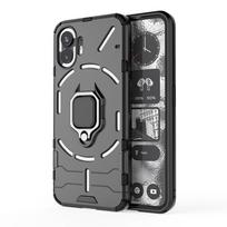 Magnetinis dėklas Nothing Phone 2 1 2a dangtelis su žiedu-stovu, telefono laikiklis, galinis dangtelis, Fundas Coque For Nothing Phone 1 juoda