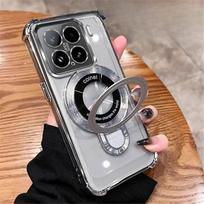 Xiaomi 15T Pro dėklas Smūgiams atsparus Magnetinis Laikiklis Telefono Dėklas Mi 15 T 15T 14T 13T Pro Stovas Skaidrus Minkštas Silikoninis Dangtelis For Xiaomi 14T Pro